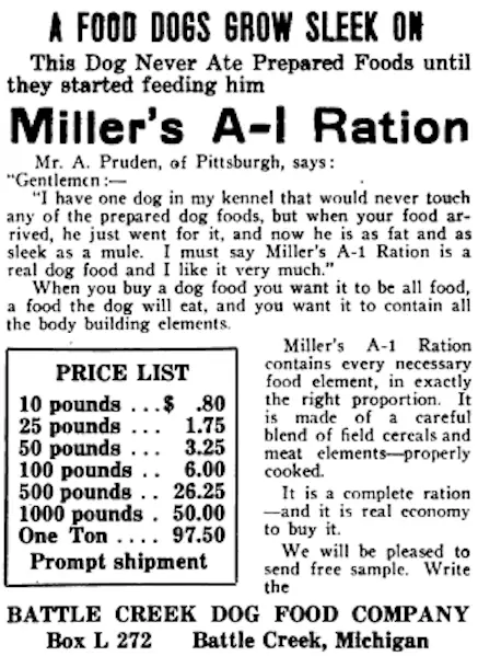 Dog Food in the Early 1900s